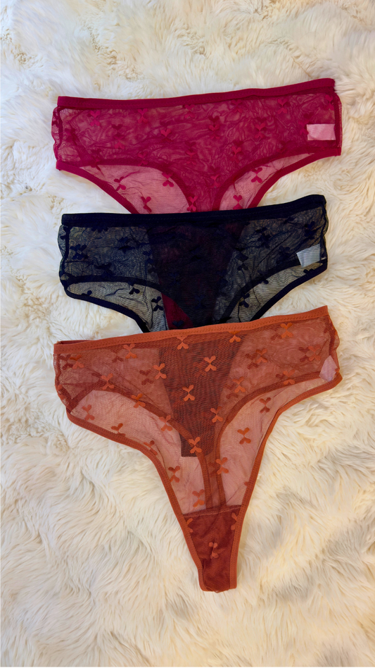 🖤 Өндөр суудалтай торон 3 ширхэгтэй дотуур өмдний багц