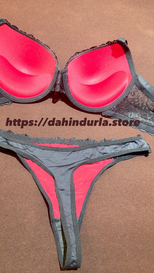 Хар + улаан хээтэй торон сет